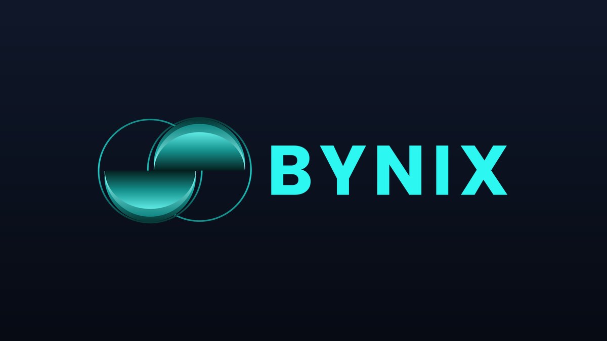 Bynix logo in Cyan — transparent PNG icon and wordmark for creators