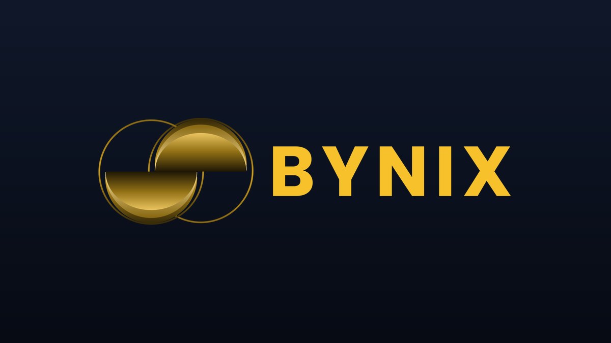 Bynix logo in Gold — transparent PNG icon and wordmark for creators