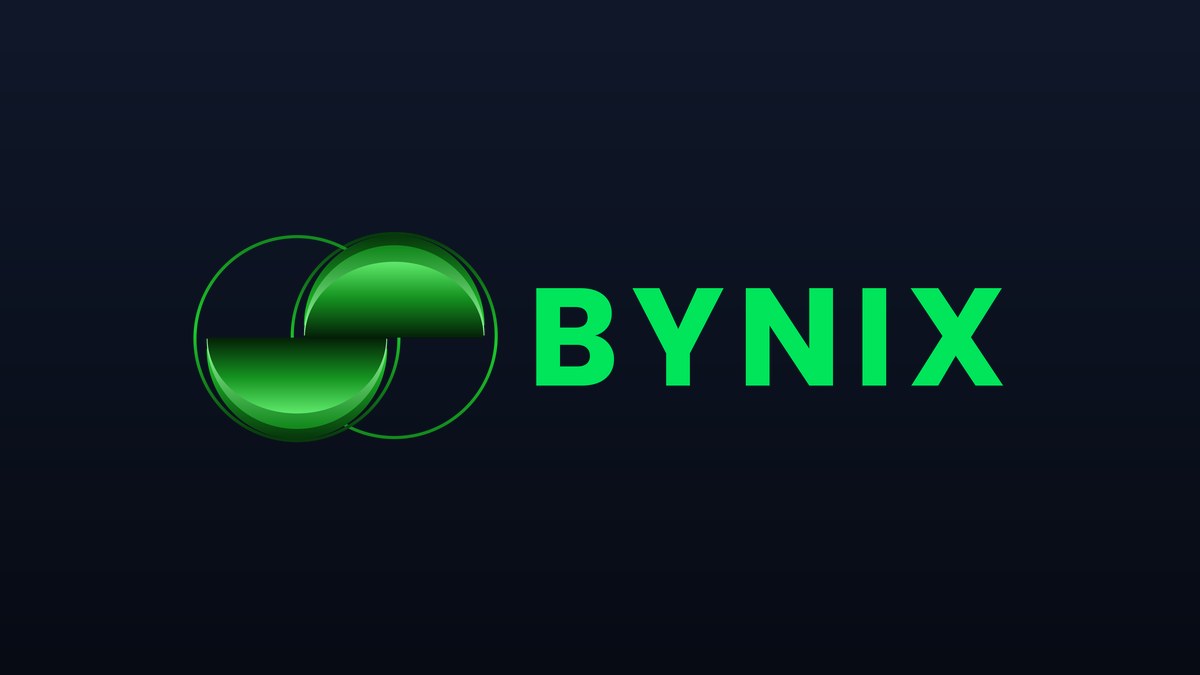 Bynix logo in Bynix Green — transparent PNG icon and wordmark for creators