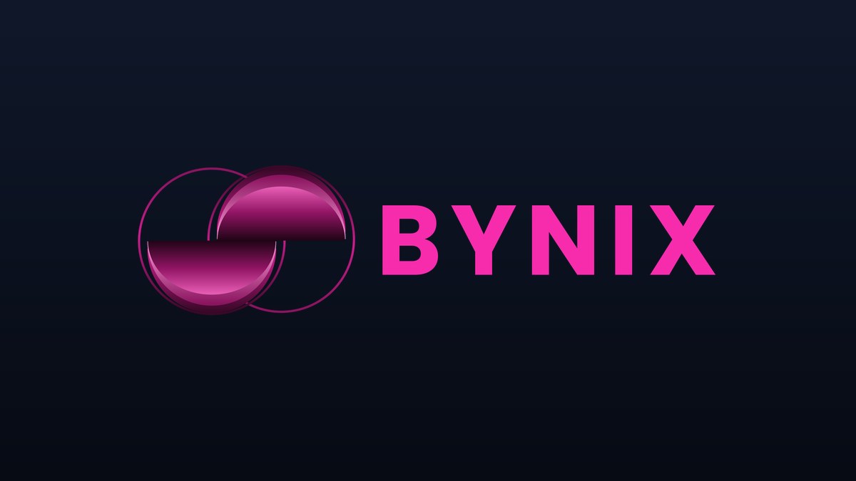 Bynix logo in Magenta — transparent PNG icon and wordmark for creators
