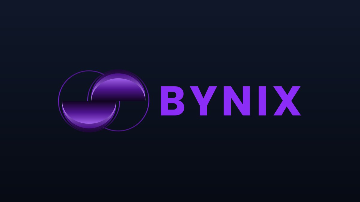 Bynix logo in Violet — transparent PNG icon and wordmark for creators