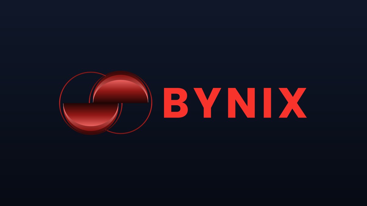 Bynix logo in Red — transparent PNG icon and wordmark for creators