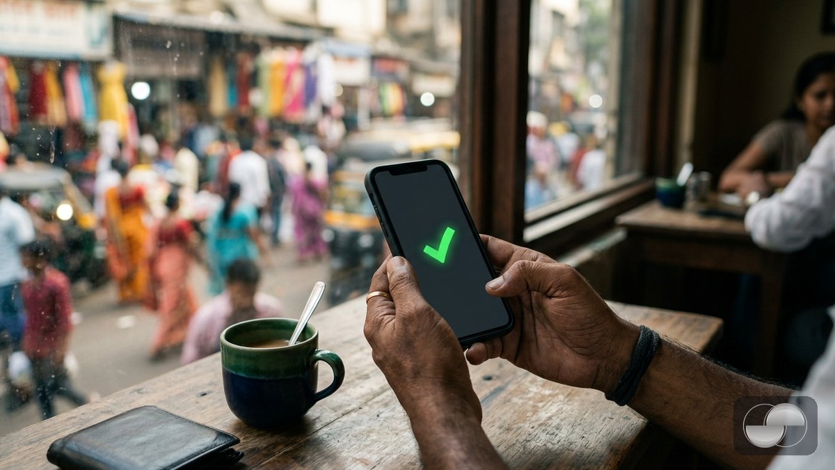 A UPI payment confirmed on a phone — the Bynix balance updates automatically once the provider reports the transfer